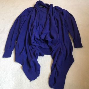 MODA INTERNATIONAL Cascade Drape Open Fron Sweater